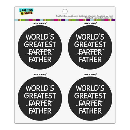 

World s Great Farter Father Refrigerator Fridge Locker Vinyl Circle Magnet Set
