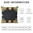 thumbnail image 5 of JEUXUS  European Cushion Cover Luxury Home Decorative  Floral Pillow Case Pillowcase for Sofa Chair Bedroom Living Room, Black and Gold, 5 of 5