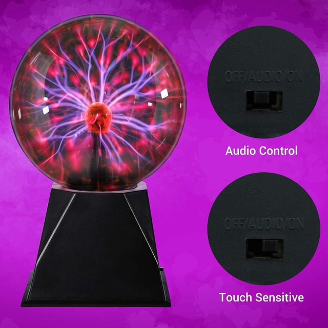 Bola de plasma esfera de luz táctil sensible al sonido regalo de Navidad para niños (5 pulgadas)
