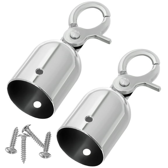OUNONA 2Pcs Stainless Steel Rope End Stopper Cord Lock Hook for Secure Outdoor Rope Railings