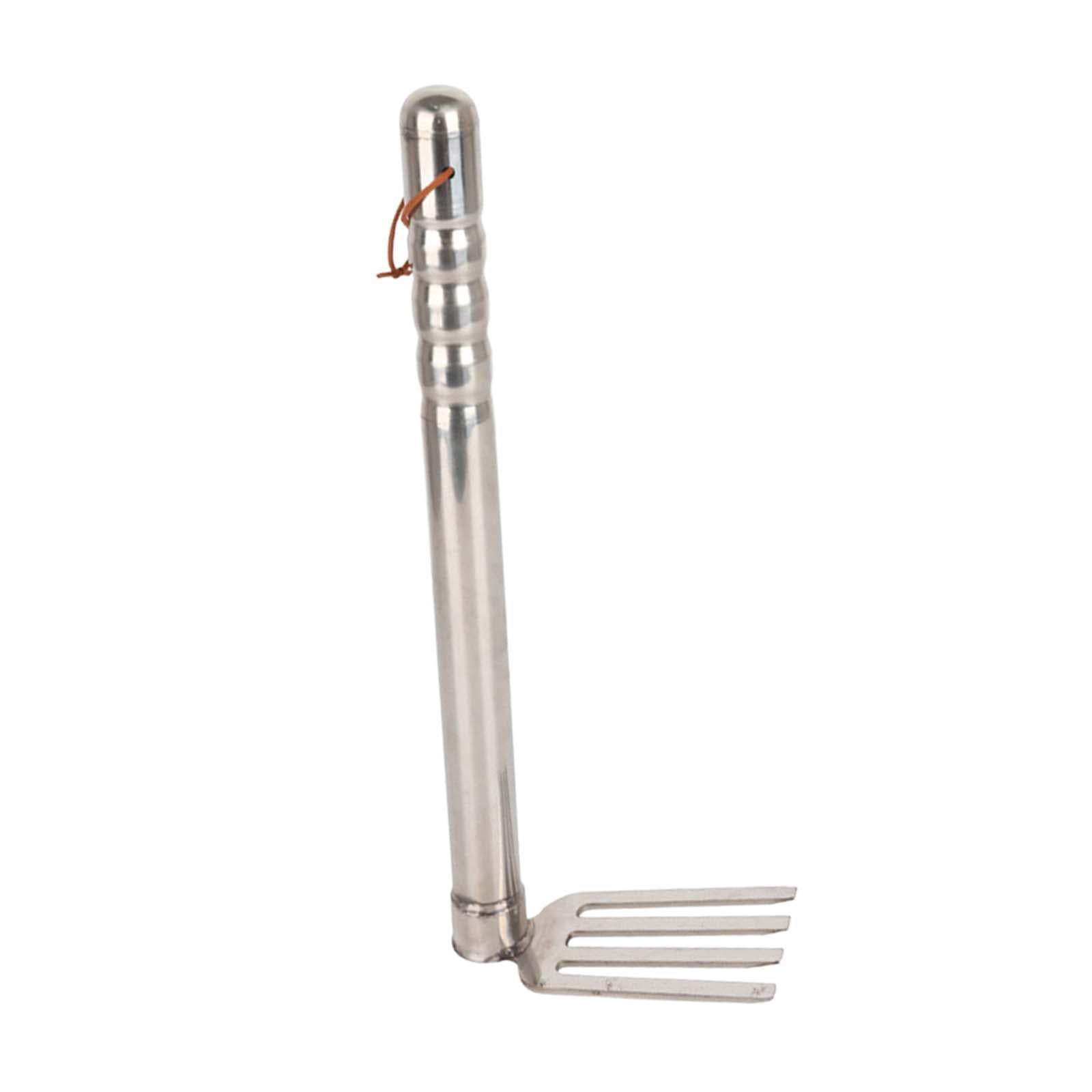 MAGIDEAL Gardening Hand Tiller Tool Stainless Steel 15.1inch Long for Outdoor Camping Rake
