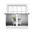 thumbnail image 2 of Funny Yak Sheer Curtains 54 Inches Length 2 Panels Set, Window Sheer Curtains for Living Room/Bedroom, Cute Art Vintage Lovely Animals on Bathtub Light Filtering Rod Pocket Curtain 52''x54''x2, 2 of 8