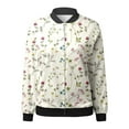 thumbnail image 5 of Tiweut Casual Jackets Womens Floral Print Round Neck Loose Fit Long Sleeve Coat Cardigan Blouses Beige,L, 5 of 5