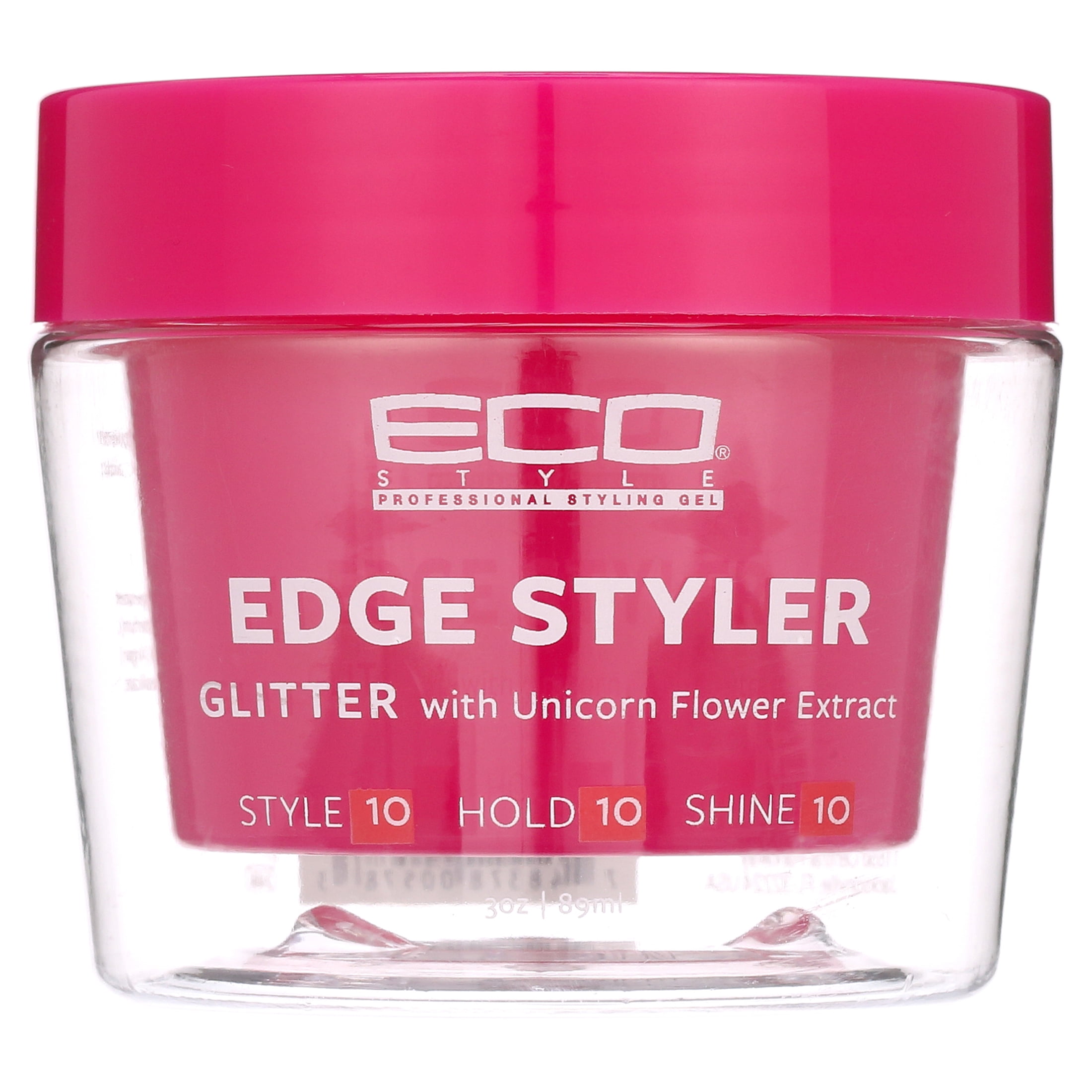 (2 pack) Eco Styler Edge Style Glitter Gel with Unicorn Flower Extract 8 oz., Unisex, Moisturizing