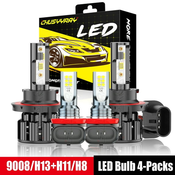 Fit for Chevy Spark 2013-2015 9008 H8/H9 LED Headlight High/Low Beam+Fog Light Bulbs Kit
