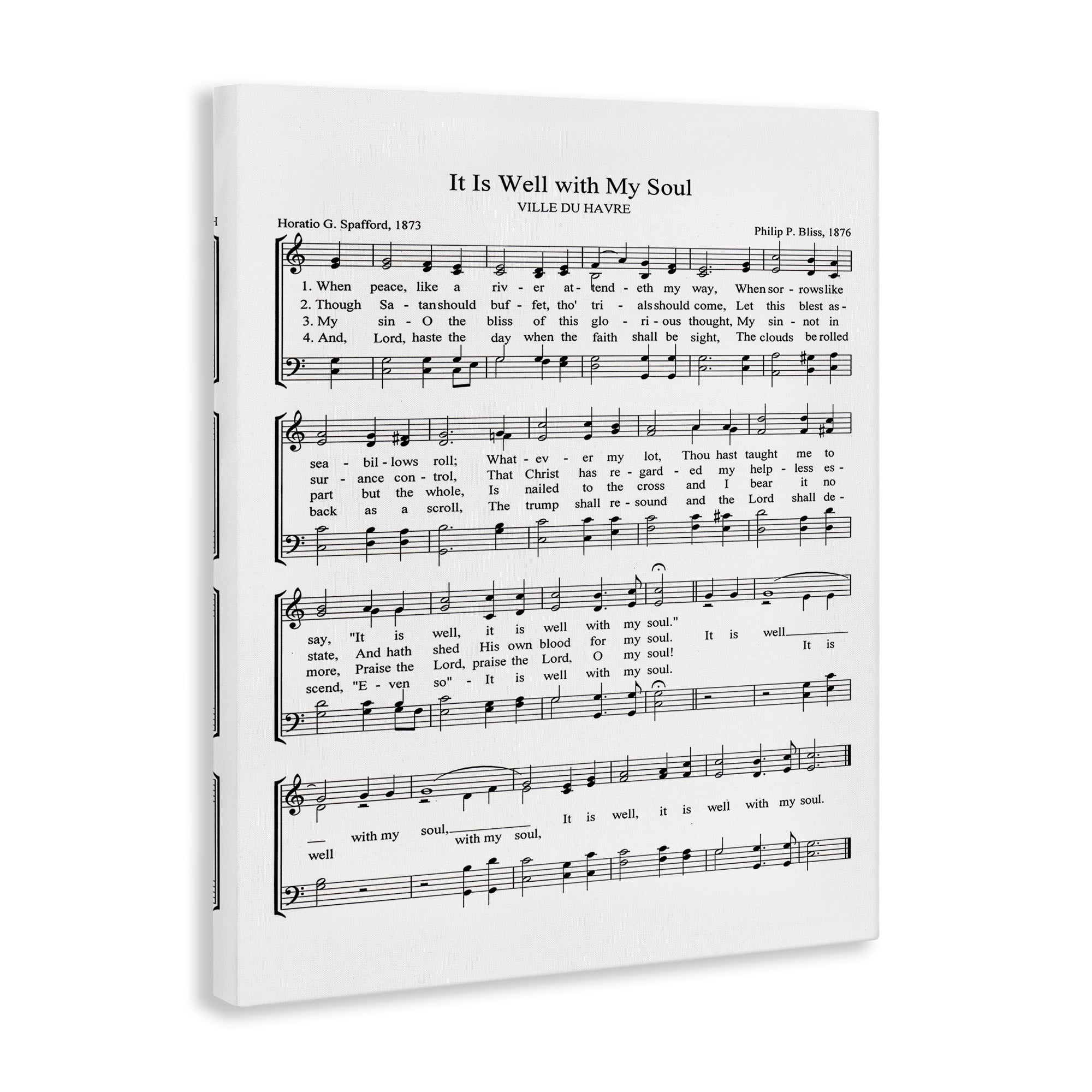Stupell It is Well With My Soul Vintage Sheet Music Canvas Art