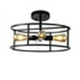 thumbnail image 4 of CHLOE Lighting RYKER Farmhouse 4 Light Black Drum Ceiling Pendant 18" Wide, 4 of 4