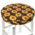 thumbnail image 3 of Hirioo Chocolate Plaid Sunflower A for Round Bar Stool Seat Covers Washable Stool Cushion Slipcover Elastic Bar Chair Covers for 12-14 Inch Chair-13 inch, 3 of 7