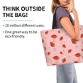 thumbnail image 2 of Bingfone Canvas Tote Bag for Women with Inner Pocket Aesthetic Cute Shopping Tote Bags Reusable Grocery Bags- Cute Strawberry C, 2 of 8