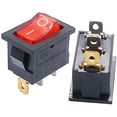thumbnail image 2 of Jinsinto 10 pcs Rocker Toggle Switch Red Light Illuminated On/off Spst 3 Pin 2 Position Kcd1 Snap Ac 250v/10a 125v/12a Kcd1-2-101n, 2 of 4