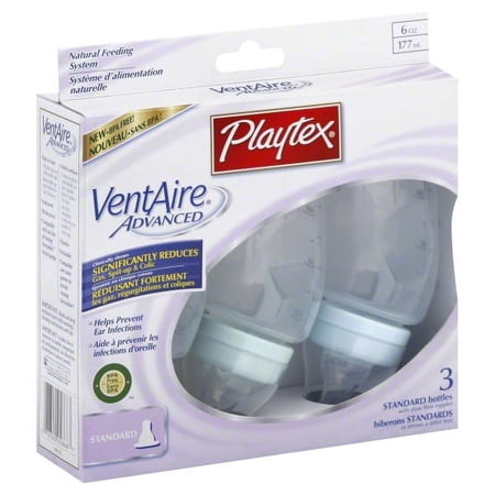 Playtex VentAire Advanced Standard Baby Bottles, 3 count - Colors May Vary