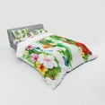 thumbnail image 3 of Watercolor Flower Duvet Cover Set, Tropical Christmas Bouquet Tropical Hibiscus Blossoms Leaf Butterfly, Bedding Set with Shams and Fitted Sheet, 3 Sizes, by Ambesonne, 3 of 3