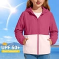 thumbnail image 2 of Posijego Boys Girls Sun Protection Jacket UPF 50+ Long Sleeve Zip up Hooded Outdoor Hiking Fishing Shirts with Pockets, 2 of 8
