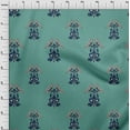 thumbnail image 3 of oneOone Cotton Poplin Fabric Leaves|Bird & Floral Block Printed Fabric 1 Yard 42 Inch Wide, 3 of 4