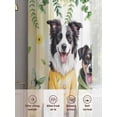 thumbnail image 6 of Spring Dog Sheer Curtains 45 Inch Length 2 Panels Set Window Treatments, Sunflower Daisy Botanical Yellow Ombre Rod Pocket Semi Curtains for Living Room/Bedroom/Kitchen Décor, 104"W x 45"L, 6 of 7