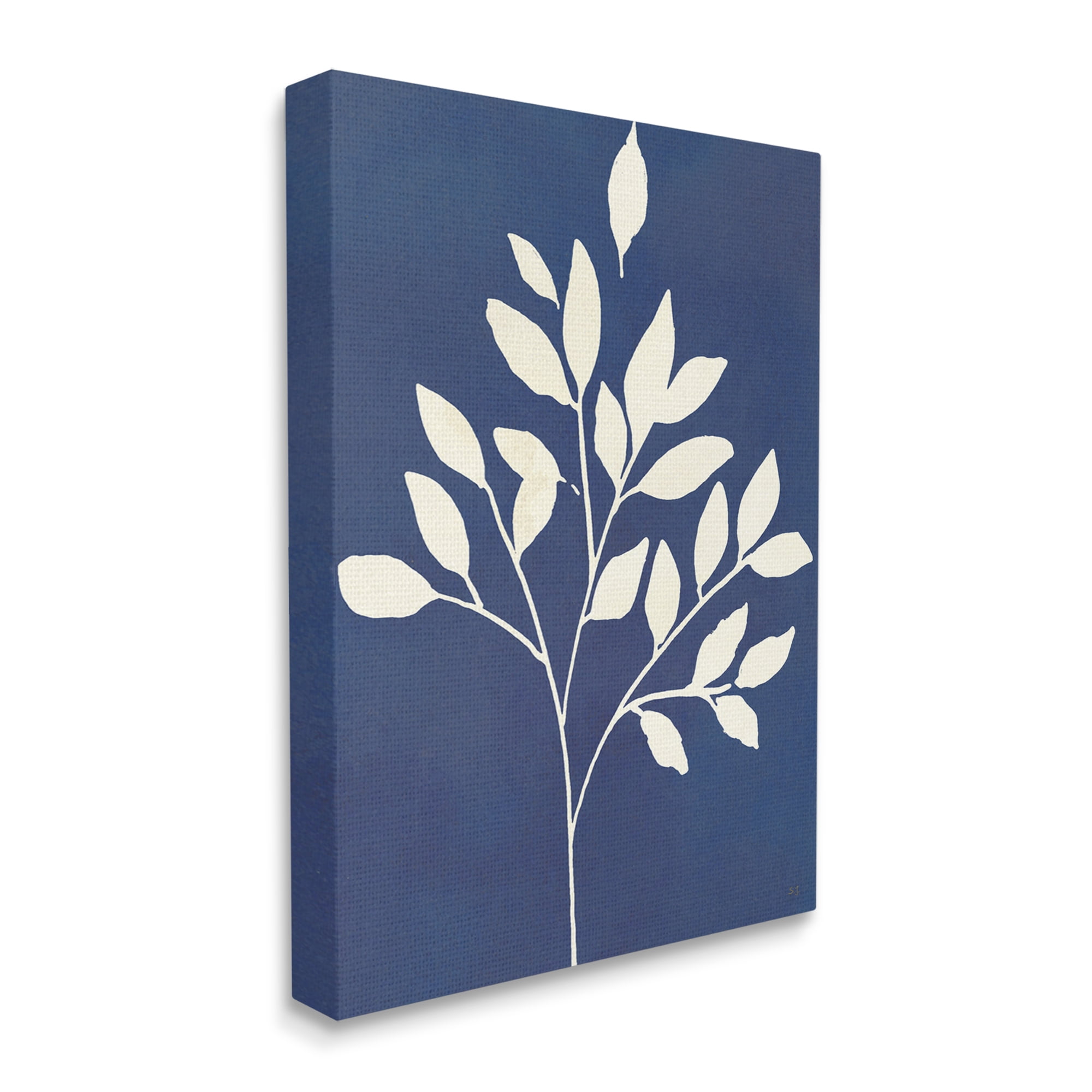 Stupell Industries Modern Leaf Sprig Botanical Abstract Stencil Shape Graphic Art Gallery Wrapped Canvas Print Wall Art, Design by Susan Jill