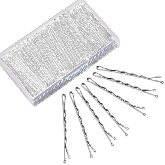 Silver Bobby Pins, 240Pcs Bobby Pins for Gray Hair Secure Hold Hair Pins with Box, (Silver,2.2 Inch)