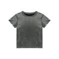 thumbnail image 5 of TiaoBug Women Shiny Metallic Crop Tops Short Sleeve Holographic Shirt Sparkle Disco Party T-Shirt Clubwear Gray M, 5 of 7