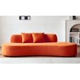 thumbnail image 2 of 90" Curved Velvet Sofa with Half Moon Design - Luxurious & Spacious, 2 of 10
