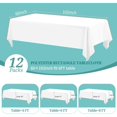 thumbnail image 3 of Pesonlook 12 Pack White Polyester Tablecloth-60 x 102 Inch White Rectangle Tablecloth for 6 Ft Rectangle Tables,Washable Fabric Table Cover for Wedding/Buffet Party/Dining Table/Events, 3 of 7