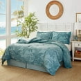 thumbnail image 2 of Tommy Bahama Blue Abalone 4-Piece Blue Botanical Cotton Queen Comforter Set, 2 of 14