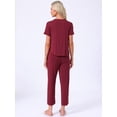thumbnail image 4 of DARING DIVA Women's Pajama Sets Sleepwear Built-in Shelf Bra Short Sleeve Tops M Red, 4 of 7
