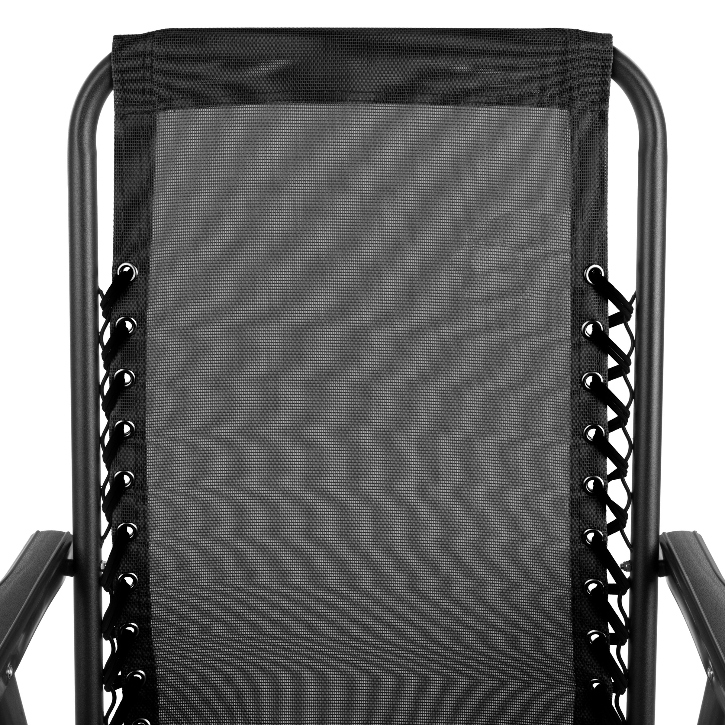 Suspension Folding Chair for Indoor/Outdoor Use- Portable Armchair with Durable Frame for Sport Events, Patio, Beach and More by Pure Garden (Black)