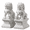 11 cm, variant on Peking Fu Foo Dogs Statues 11 cm White Stone Jade Wealth Prosperity Decor Figure