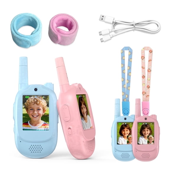 RSH Video Walkie Talkies for Kids, 2 Pack Rechargeable HD Two-Way Radios for Outdoor Play Birthday Gift Age 5 