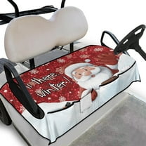 Yuyamidu Santa Claus Golf Cart Seat Covers with Pockets Snowflake Golf Cart Seat Towel Blanket Christmas Club Car Cushion Covers Fits 2-Seat Golf Carts