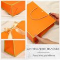 thumbnail image 3 of Bolsas de regalo Silkfly naranja dorado 30x25x10 cm 12 unidades, 3 of 6