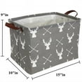 thumbnail image 5 of Large Hamper - Large Sized Storage Baskets with Handle, Collapsible & Convenient Home Organizer Containers for Kids Toys, Baby Clothing, Gray Deer, 5 of 6