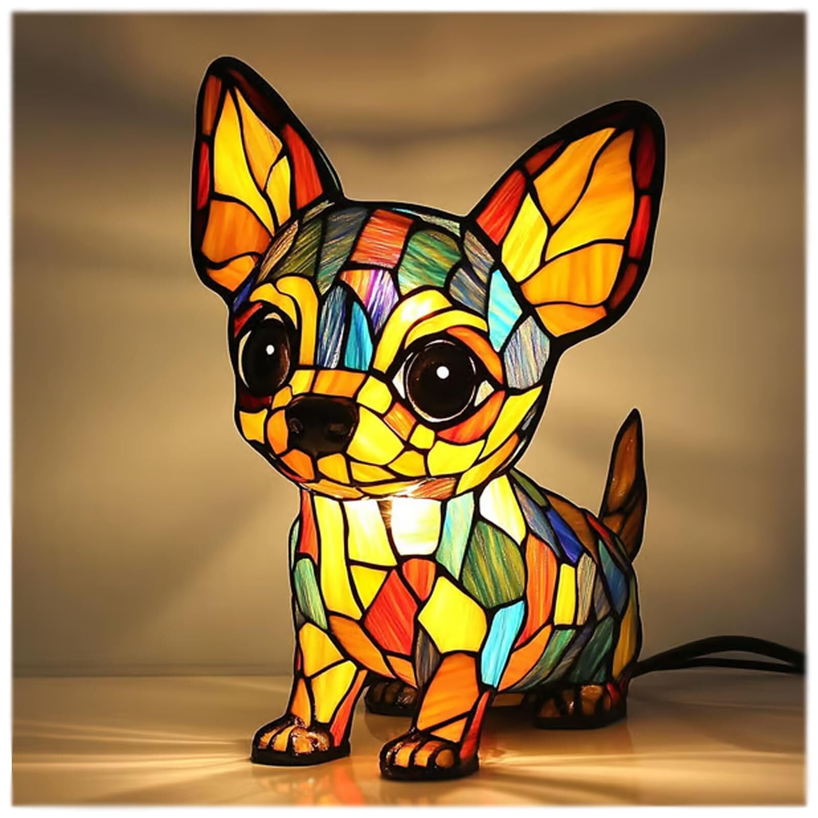 Dog Breed Night Lamp English Bulldog, French Bulldog, Pug, Corgi, Dachshund, Boxer, Yorkshire Resin Tabletop Art Night Light, Fun Gift for Dog Lovers