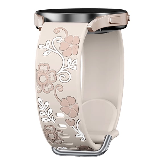 Floral Band Compatible with Samsung Galaxy Watch 8 Band 40mm 44mm, Samsung Galaxy Watch 8 Classic 46mm, Cute Soft Silicone No Gap Sport Strap Replacement for Women Men