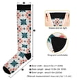 thumbnail image 3 of FORMRS Womens Knee High Socks Casual Long Thick Travel Daily Wear, 2 Pairs, Flowers Geometric Pattern, 3 of 6