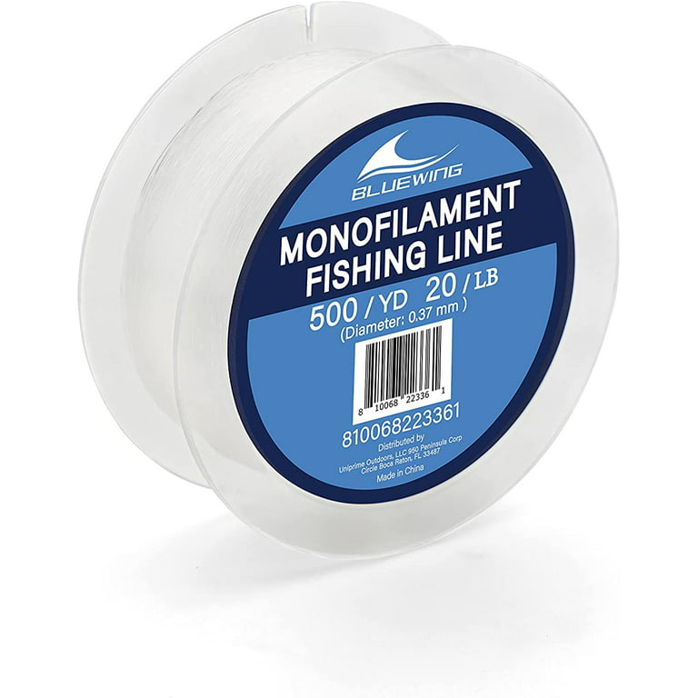 BLUEWING Monofilament Fishing Line 500/100/50YD Clear Invisible Thin  Diameter Fishing String Mono Fishing Line,15-400lbs Size08 500yd/ 100lb/  0.9mm