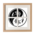 thumbnail image 1 of Culture Yin-yang Black White Flower Frame Wall Tabletop Display 4 Openings Picture, 1 of 3