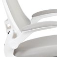 thumbnail image 3 of Mid-Back Light Gray Mesh Swivel Ergonomic Task Office Chair with White Frame and Flip-Up Arms, 3 of 9