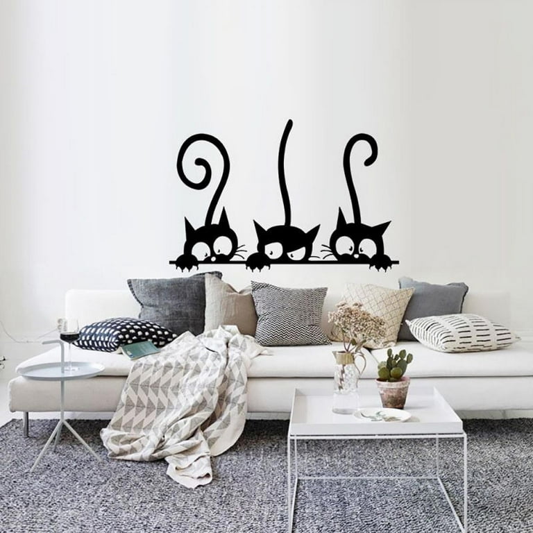 Cat In The Tree Wall Art Mural Cute Removable Peel and Stick PVC