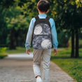 thumbnail image 4 of POLERO Front Pocket Backpack for Travel School, Polyester Fabric Breathable Bookbag, Golf Ball Grunge Pattern, 4 of 10