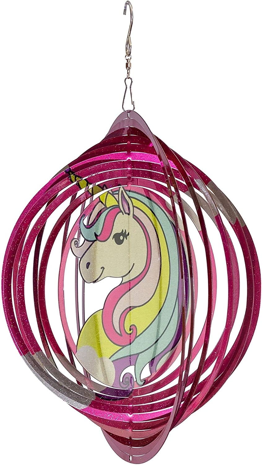 Dawhud Direct | Kinetic 3D Metal Outdoor Garden Decor Wind Spinner Unicorn