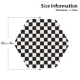 thumbnail image 3 of Fuzoiu Black and White Checkerboard Print Leather Coasters Set,Drink Coasters Set of 6,for Tabletop Protection, Durable PVC Coasters,Home Décor and Housewarming Gift,Hexagon, 3 of 7