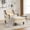 Beige, variant on Luxury Chaise Lounge Chair Indoor with Solid Wood Armrests,Fabric Single Sofa Bed with Side Pockets,Upholstered Sleeper Lounge Sofa Reading Chair for Bedroom,Living Room