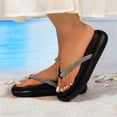 thumbnail image 2 of COM STAR Women’s Rhinestone Flip Flops Thong Sandals Sparkly Open Toe Slip-On Summer Beach Casual Comfort Flat Sandals, 2 of 7