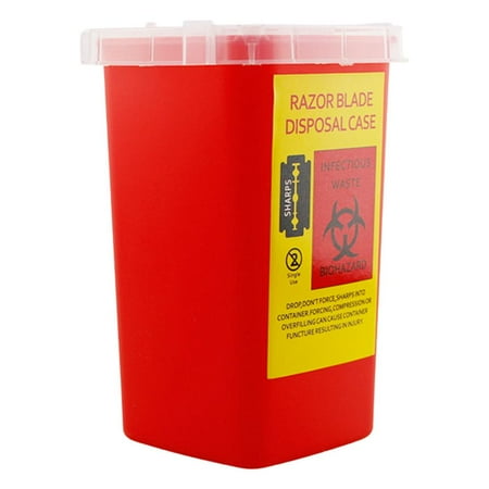 

IMSHIE Sharps Dispenser Container Home Barber Shop Recycling Box with Lid 1L Large Capacity Storage Bin for Discarded Needles Sharp Objects dependable