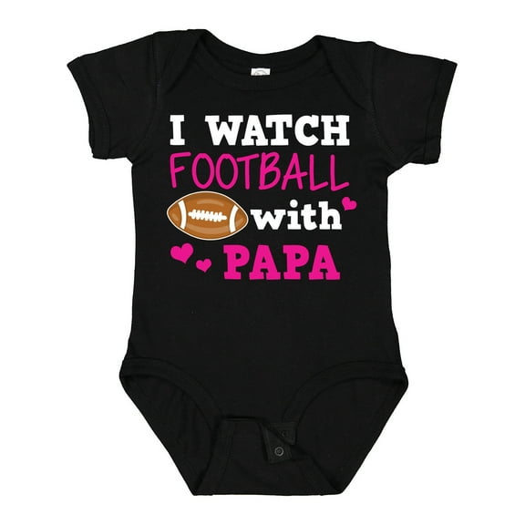 Inktastic I Watch Football with My Papa Girls Baby Bodysuit