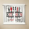 thumbnail image 5 of 2D Printed Kitchen Curtain Short Panel Set Of 2 Washable Polyester Fabric For Window Privacy Light Filtering Bedroom Bathroom Decor, 5 of 6