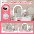 thumbnail image 5 of Spanspace Kids Vanity with Lights, Princess Girls Vanity with Open Storage Shelves, Toddler Vanity Table and Chair Set, Perfect for Bedroom or Playroom, 5 of 8