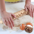 thumbnail image 5 of Embossed Rolling Pins for Christmas,Roll Pin Laser Engraved Rolling Pin DIY Tool,Rolling Pin for Kids and Adults to Make Cookie Dough,Deer, 5 of 8