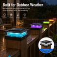 thumbnail image 3 of TEIPUERY 4 pack Solar LED Post Cap Lights for 4x4 Fence and Deck Posts, 8 RGB Modes, Black, 3 of 9